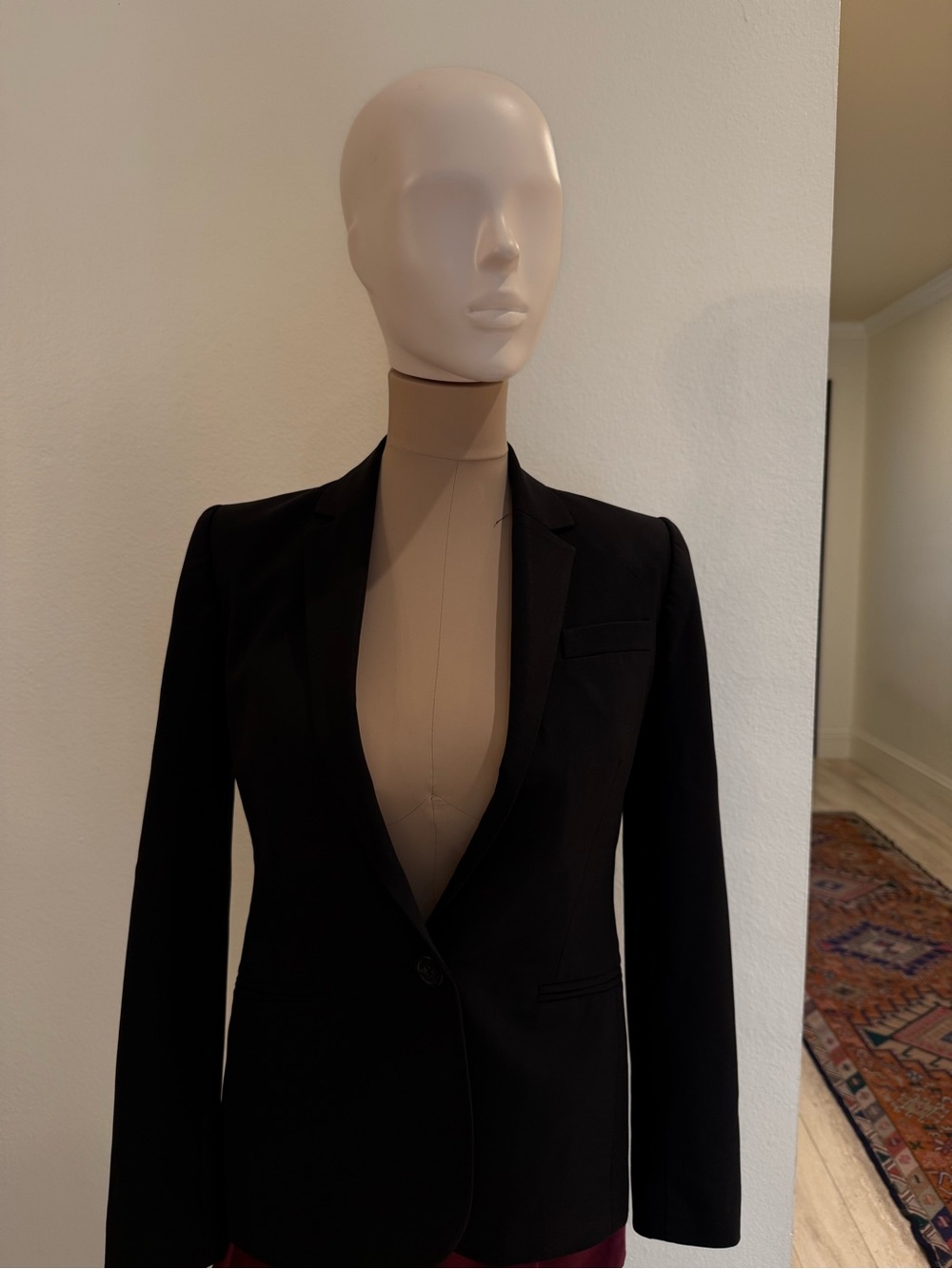 J. Crew Black Women's Tailored Blazer - Classic Single-Button Jacket (Size 0)